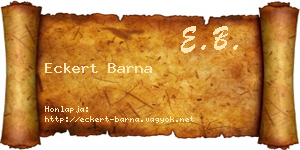 Eckert Barna névjegykártya